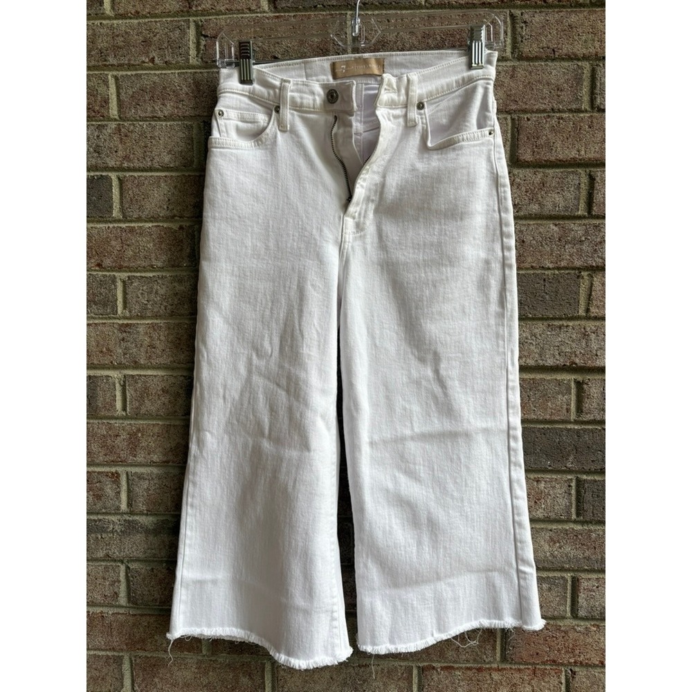 7 For All Mankind Luxe Vintage Ultra High Rise Cropped Jo Jeans 26 White